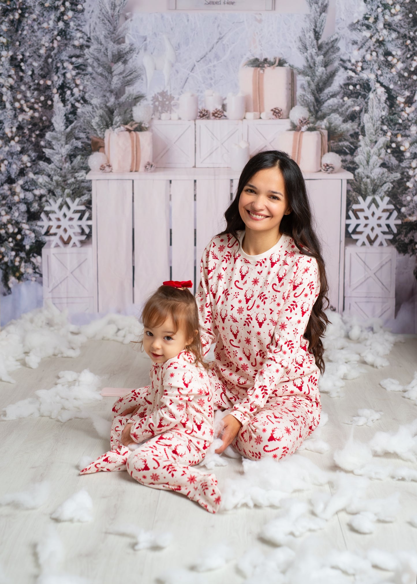 Deerest Dreams Sea Salt Christmas WOMEN 2-Piece PJs