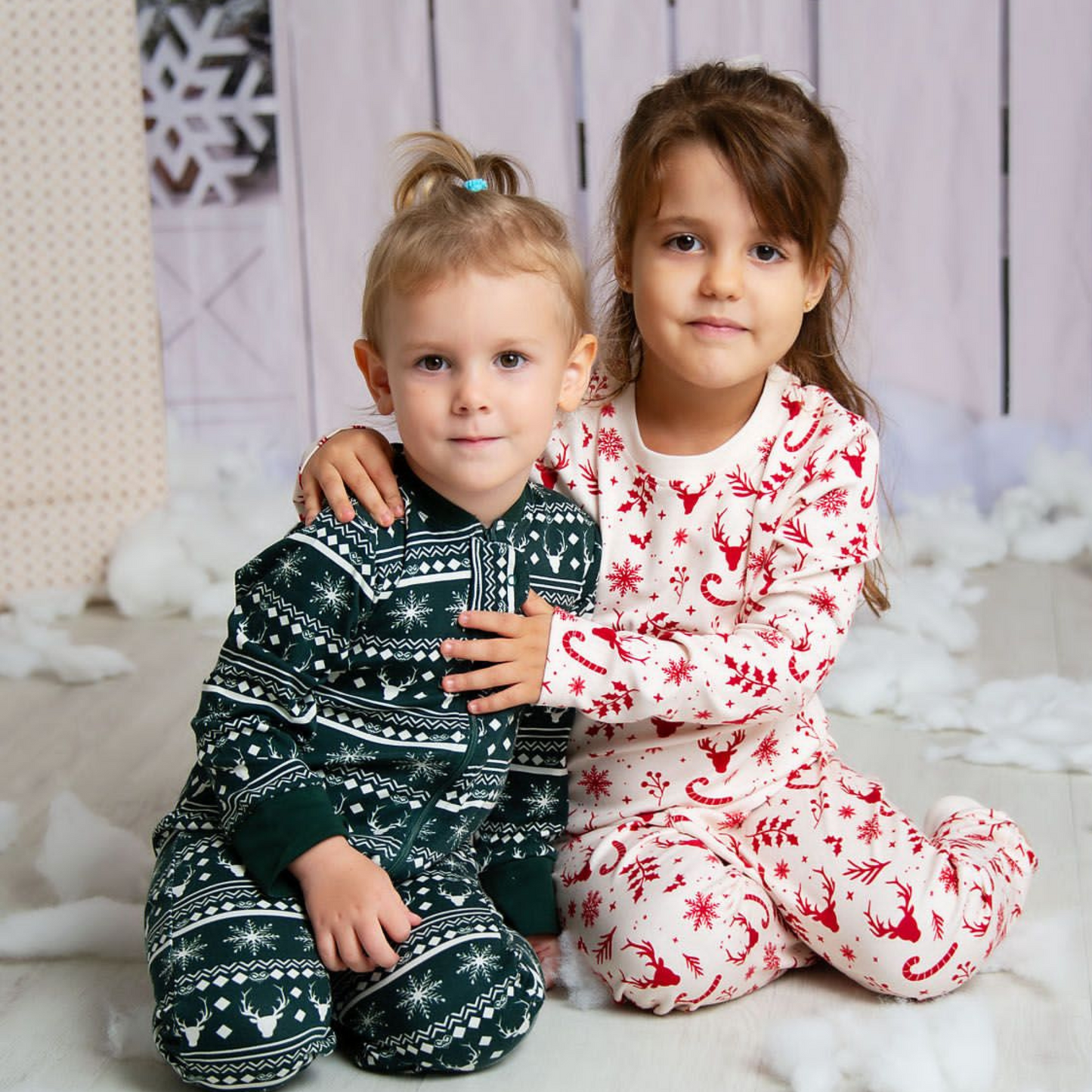 Deerest Dreams Sea Salt Christmas 2-Piece PJs KIDS