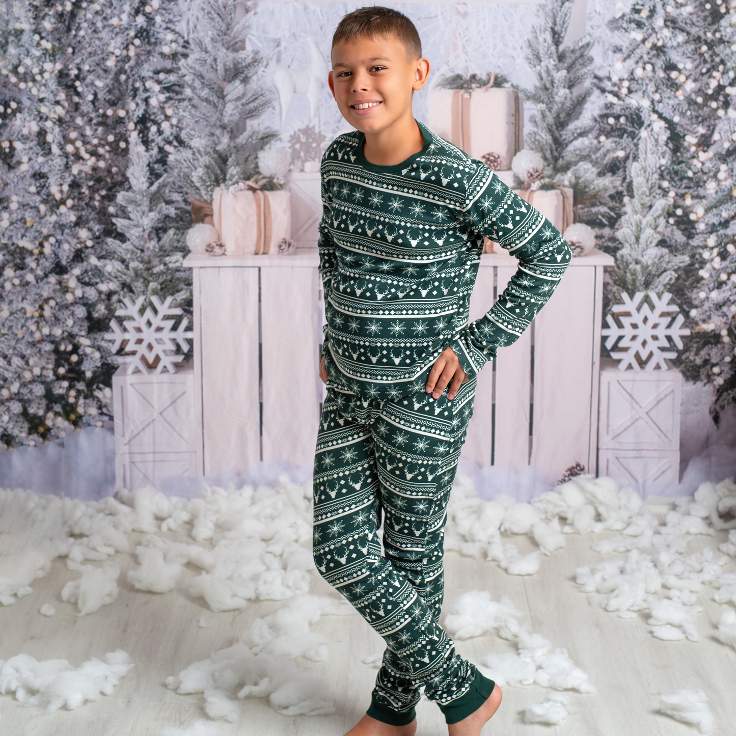 Snowflake Snuggles Forest Biome Christmas 2-Piece PJs KIDS