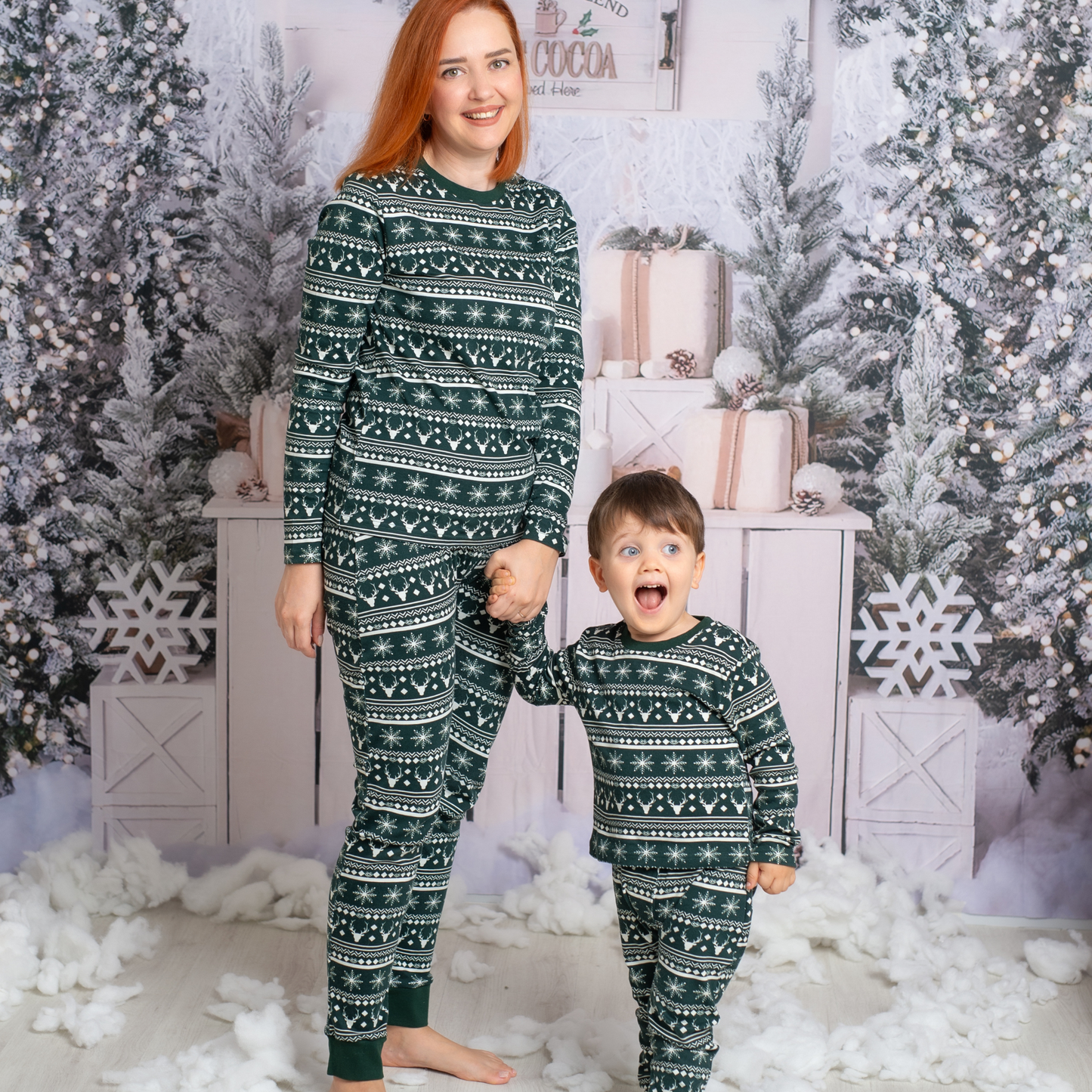 Snowflake Snuggles Forest Biome Christmas WOMEN 2-Piece PJs