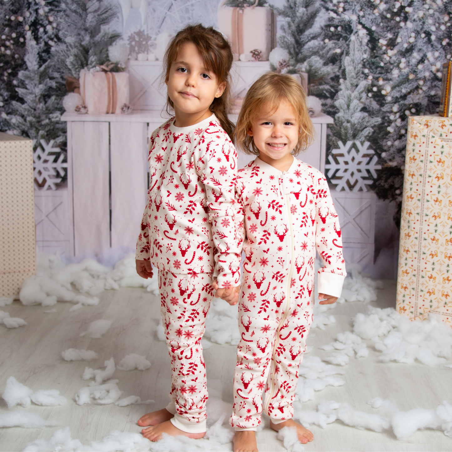 Deerest Dreams Sea Salt Christmas 2-Piece PJs KIDS